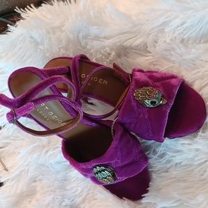 NEW Kurt Geiger Kensinton London Eagle Purple Quilted Stylish High Heels